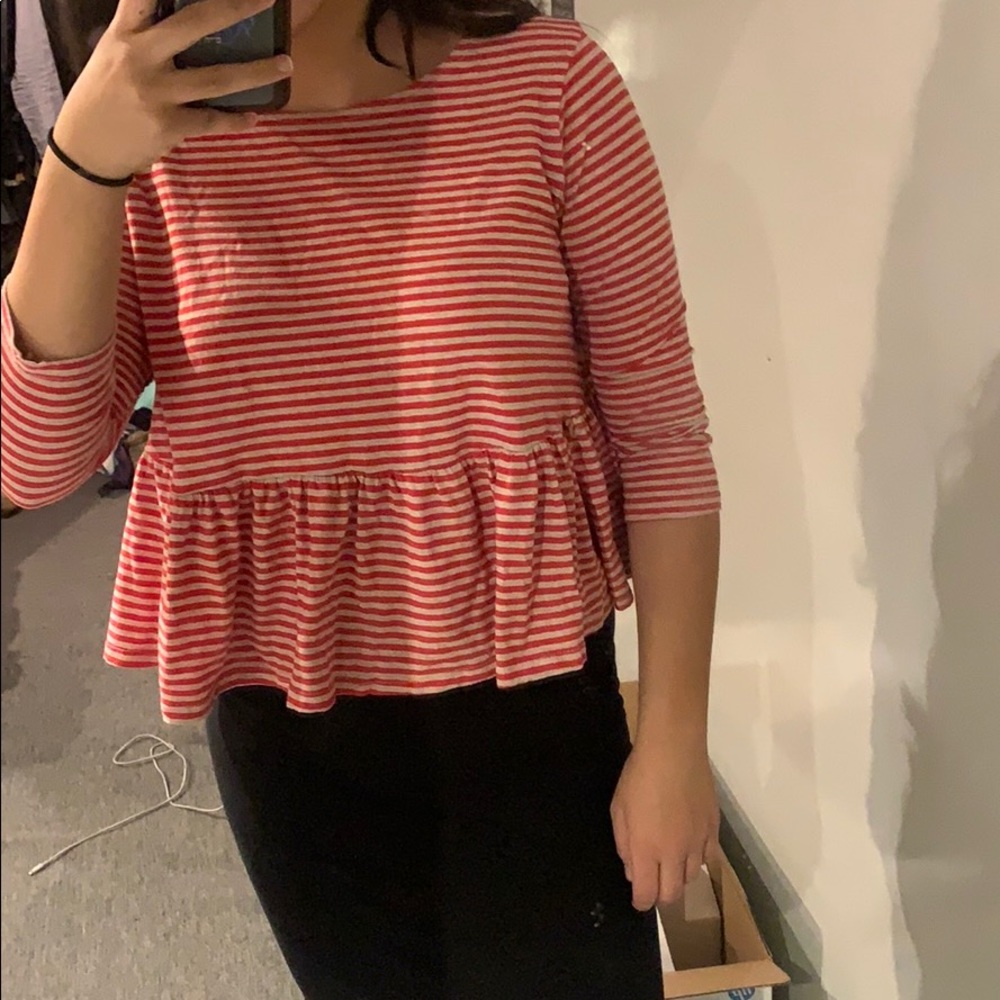 COPY - Red and white Striped top